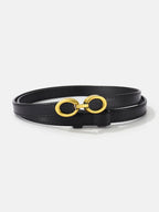Faux Leather Belt with Linked Buckle