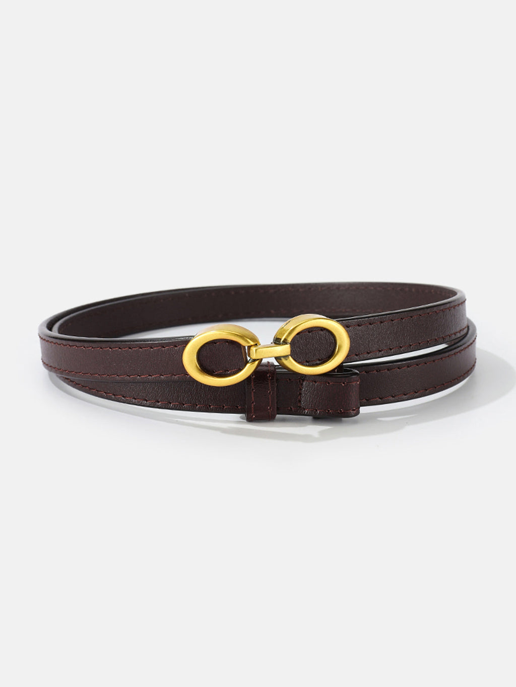 Faux Leather Belt with Linked Buckle