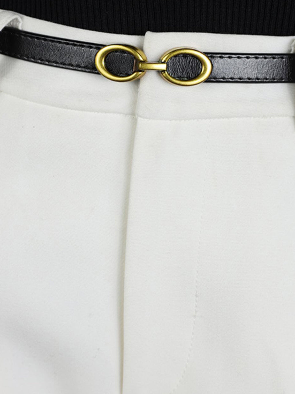 Faux Leather Belt with Linked Buckle