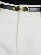Faux Leather Belt with Linked Buckle
