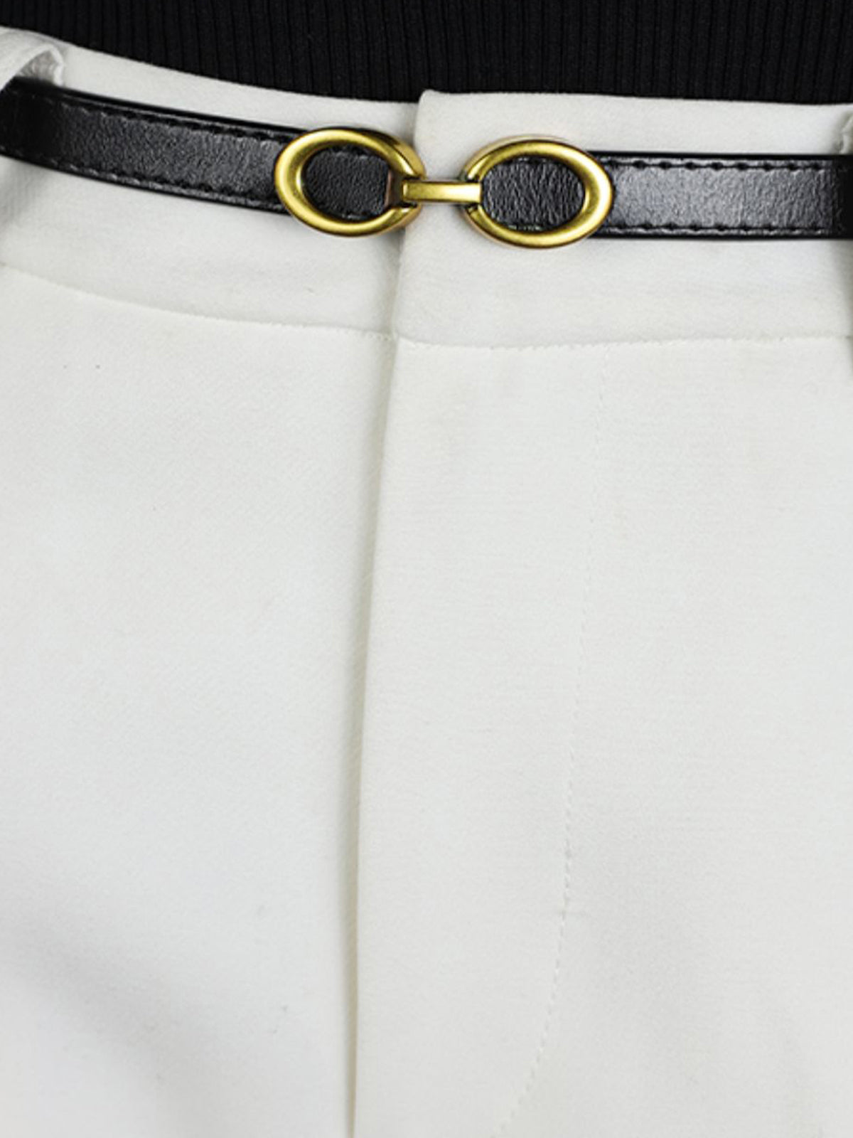 Faux Leather Belt with Linked Buckle