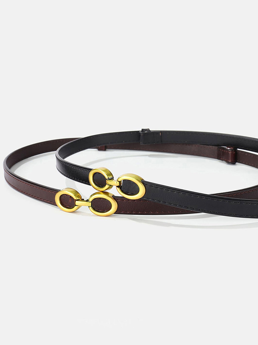 Faux Leather Belt with Linked Buckle