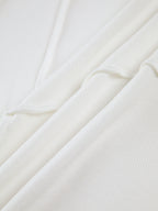 Women's Ribbed Round Neck Long Sleeve Top with Exposed Seams