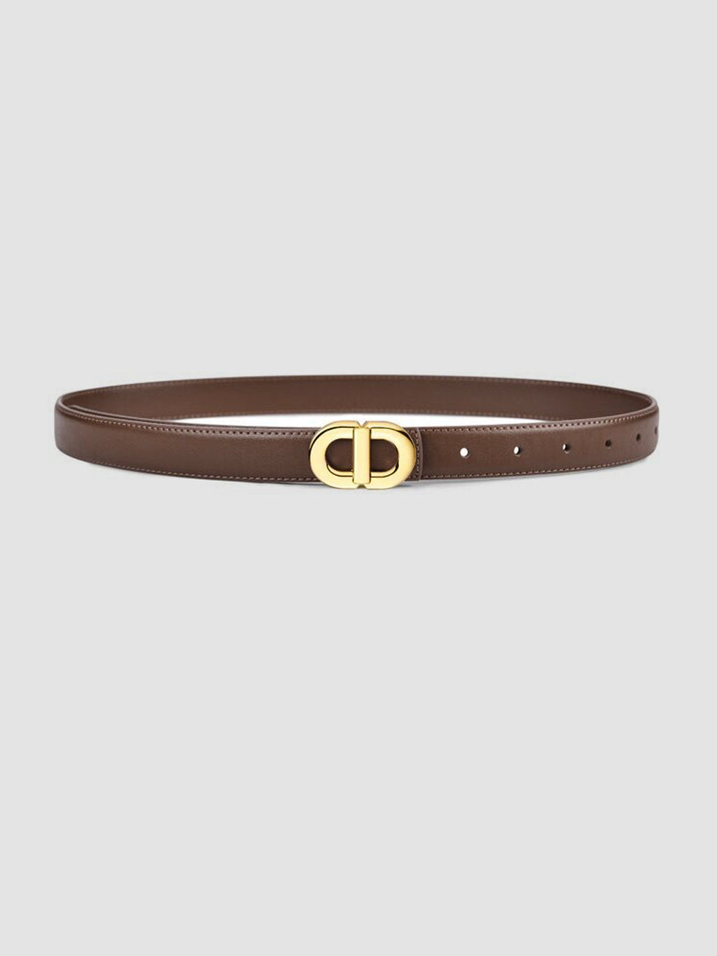 Round-Buckle Belt in Faux Leather