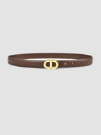 Round-Buckle Belt in Faux Leather