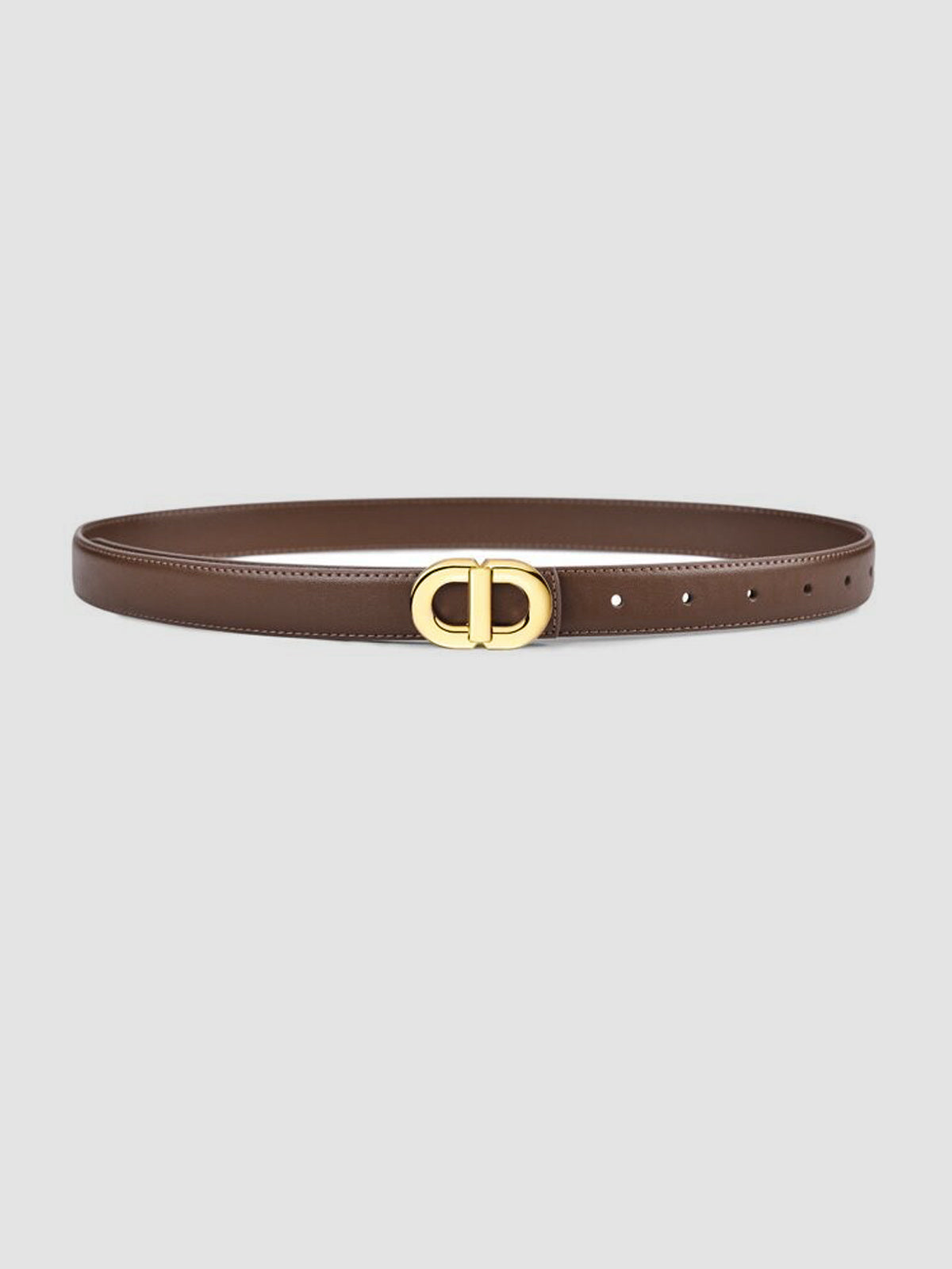 Round-Buckle Belt in Faux Leather