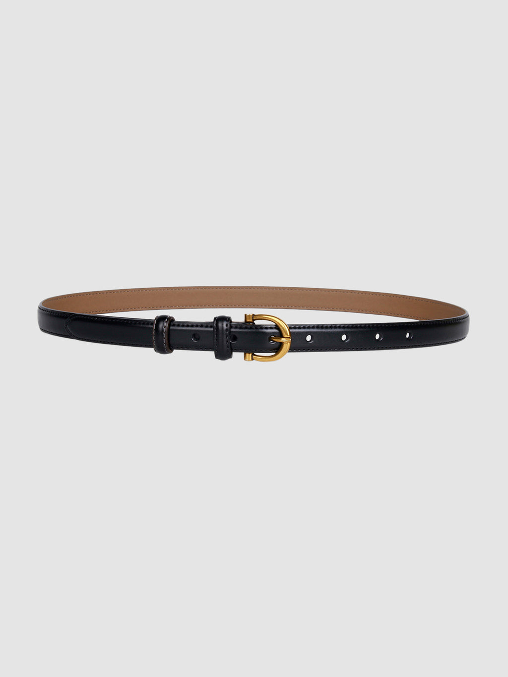 Women's Slim Faux Leather Buckle Belt