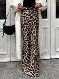 Leopard Print Maxi Skirt with Slim Fit