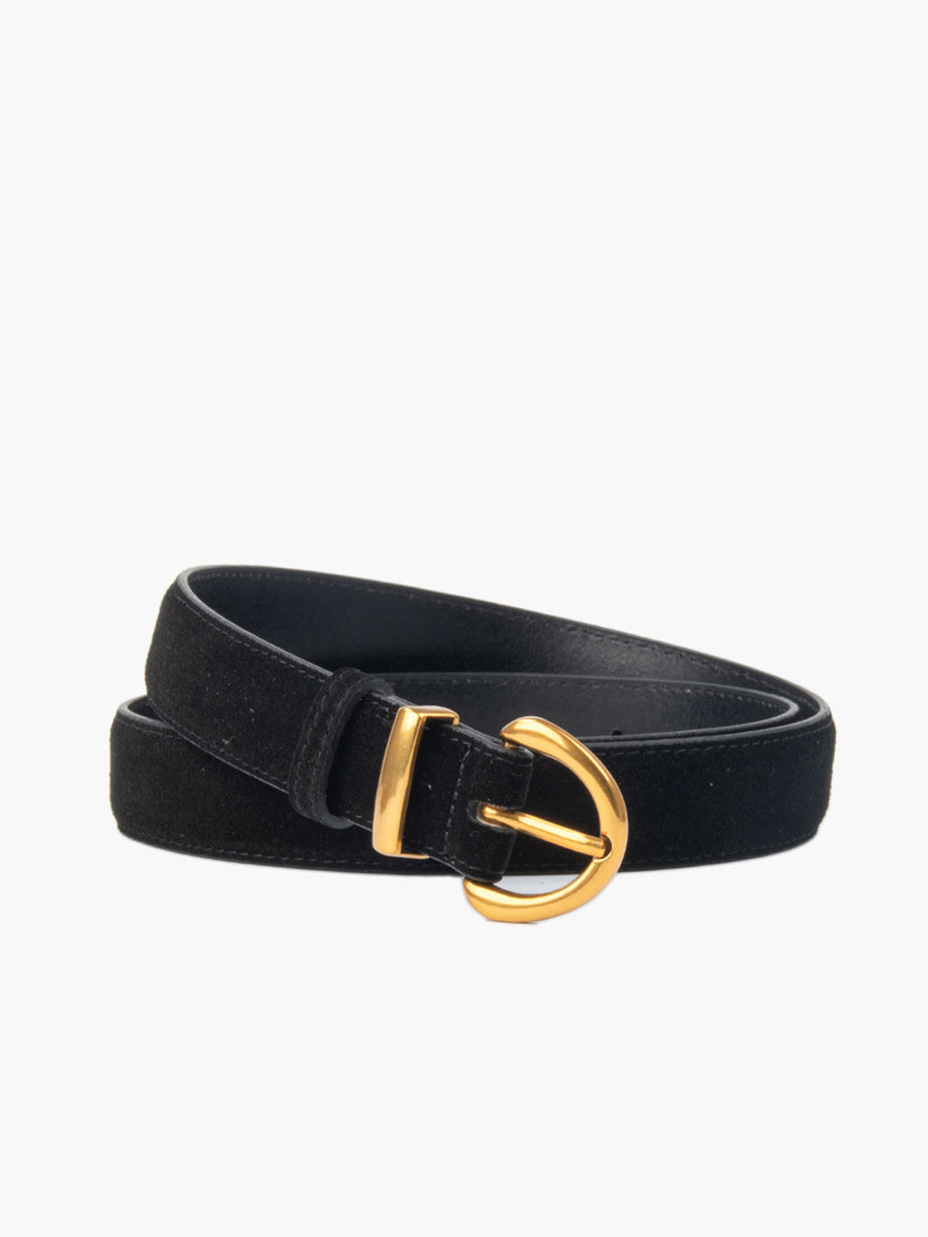 Faux Suede Belt with Round Buckle