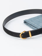 Faux Suede Belt with Round Buckle