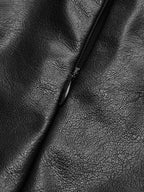 Layered Pleated Maxi Skirt in Faux Leather