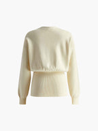 V-Neck Knit Cardigan with Gold-Tone Button Placket