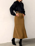 Women's Flared Maxi Skirt with High Waist