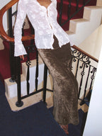 Women's Pleated Velvet Maxi Skirt