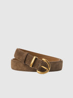 Faux Suede Belt with Round Buckle