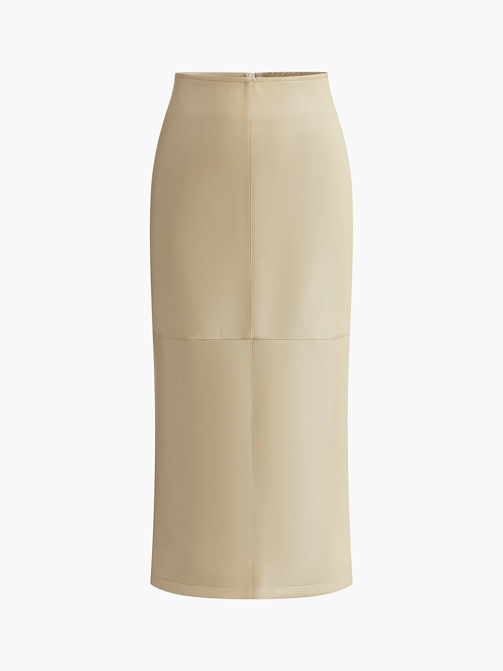Women's Straight Faux Leather Midi Skirt