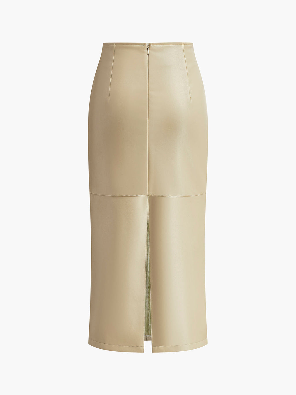 Women's Straight Faux Leather Midi Skirt