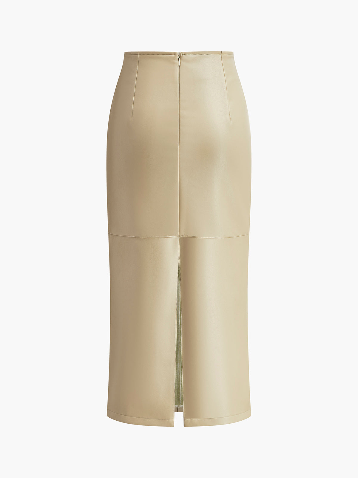 Women's Straight Faux Leather Midi Skirt