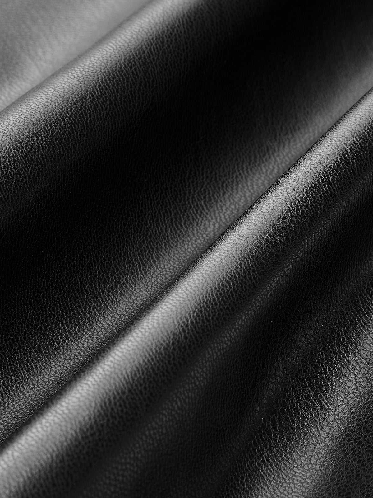 Faux Leather Wrap Midi Skirt with a Front Slit