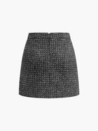 Tweed Mini Skirt with Mid-Rise Fit