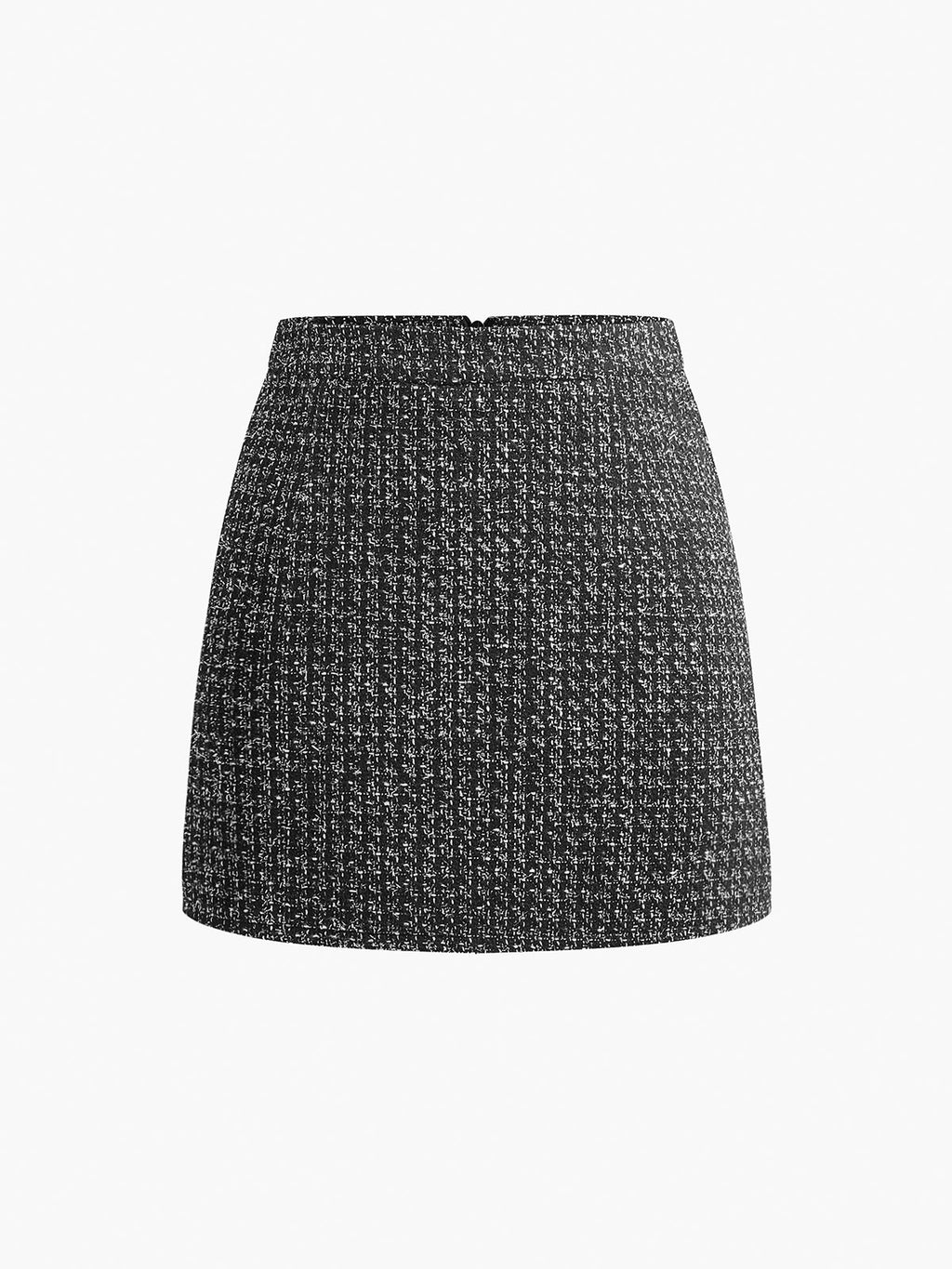 Tweed Mini Skirt with Mid-Rise Fit