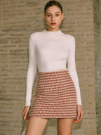 Textured A-Line Skirt with High Waist