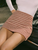 Textured A-Line Skirt with High Waist