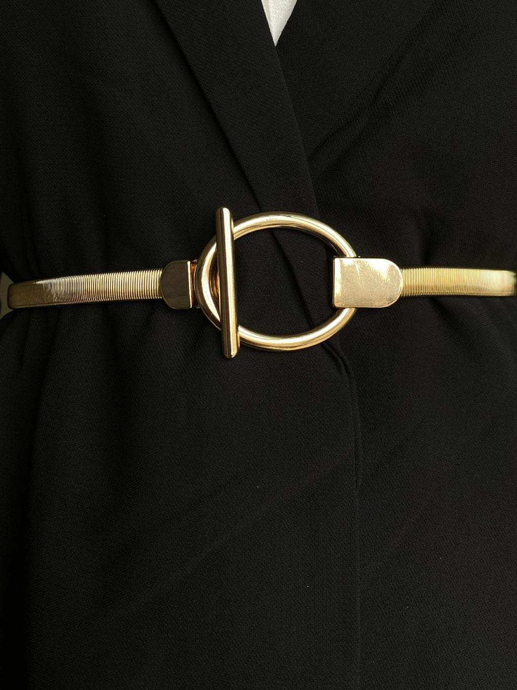 Women's Slim Metal Circle Buckle Belt