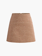 Textured A-Line Skirt with High Waist