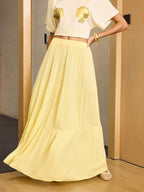 Lightweight Layered Rayon Maxi Skirt