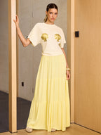 Lightweight Layered Rayon Maxi Skirt