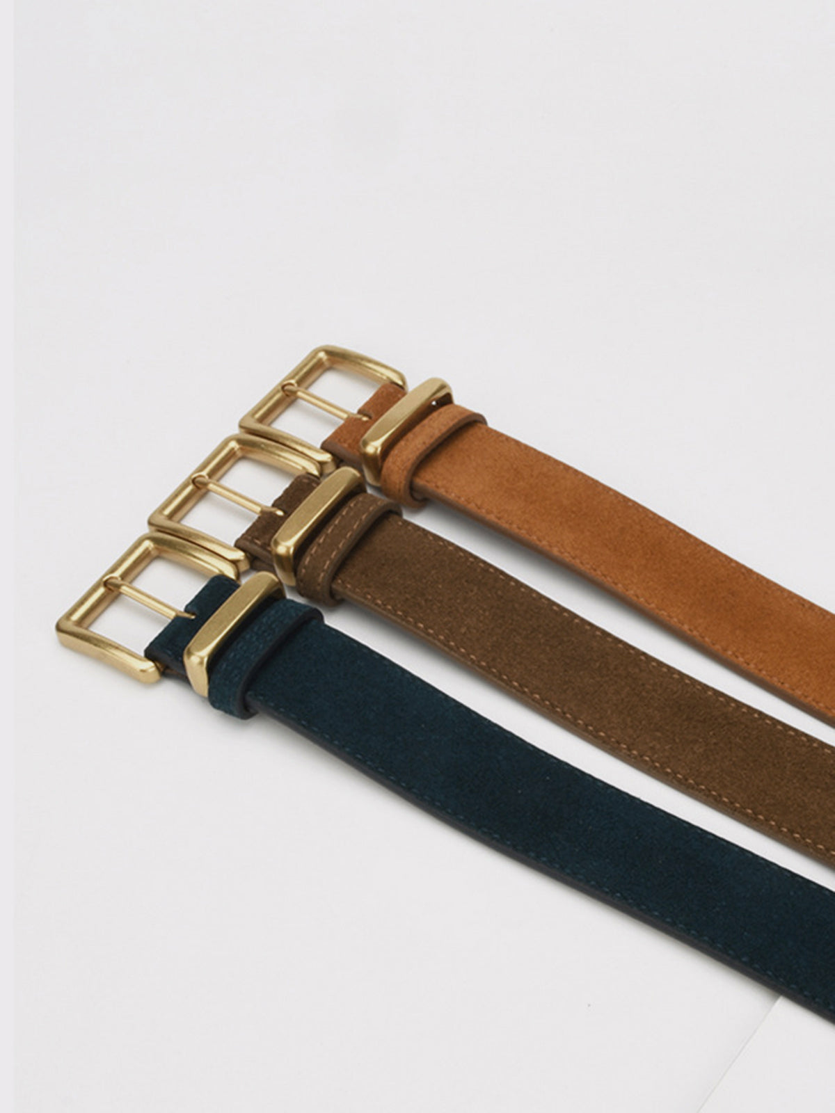 Square Buckle Belt in Faux Suede