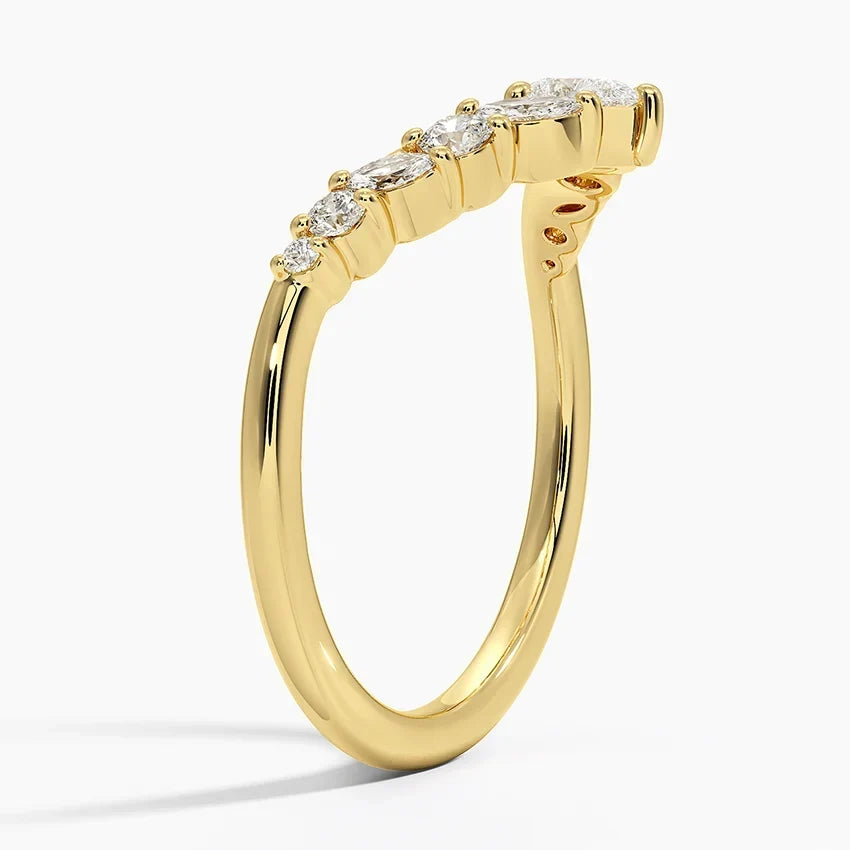 Contoured Diamond-Look Ring