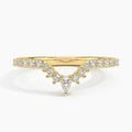 V-vormige wishbone-ring met pavé-kristallen