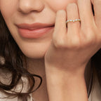 Crystal Cluster Statement Ring on Slim Band