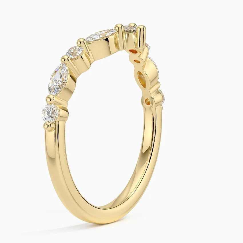 Crystal Cluster Statement Ring on Slim Band