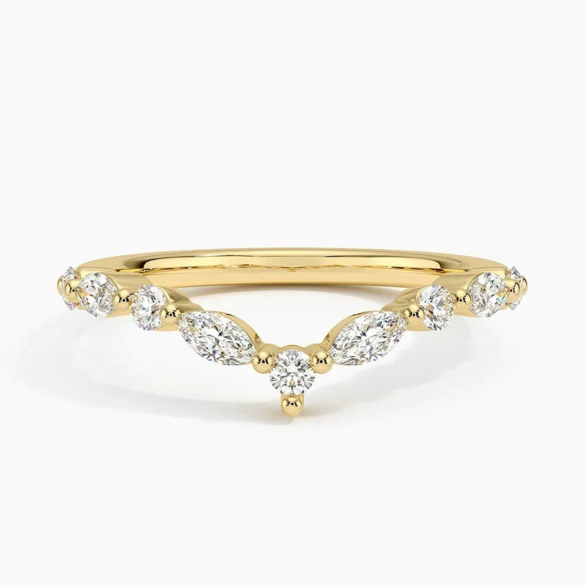 Crystal Cluster Statement Ring on Slim Band