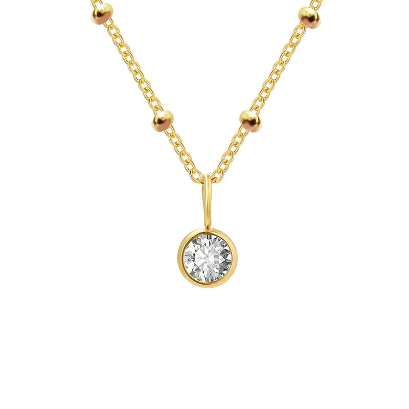 Fijne geboortesteenketting met kralenketting