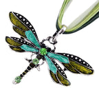 Crystal Dragonfly Pendant Necklace in Six Colours