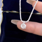 Sterling zilveren ketting met moissaniet solitairhanger