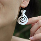 Vintage-Style Cat Silhouette Spiral Earrings
