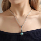 Vintage-Style Turquoise Teardrop Necklace and Earrings Set