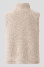 Sleeveless Knit Cardigan with Button Front and Textured Stitch