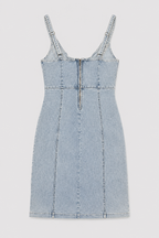Denim Cami Dress with Adjustable Straps and Side Split