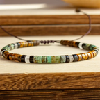 Mixed Stone Bracelet in Green, Brown and Black Tones