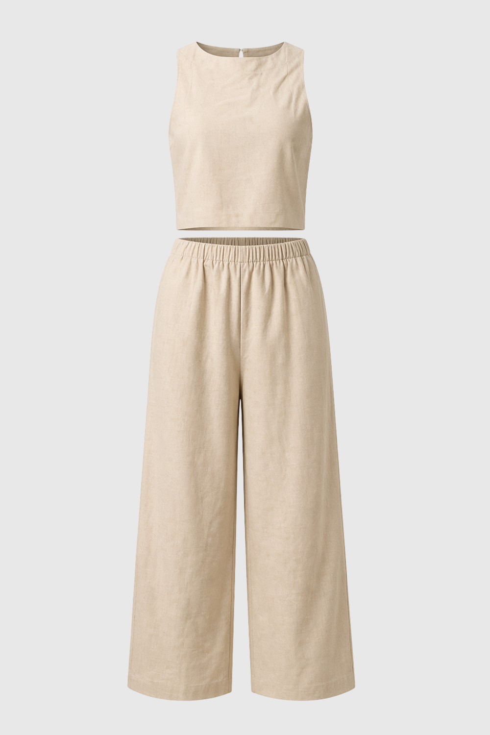 Two Piece Set with Flowing Fabric and Softly Tailored Shape
