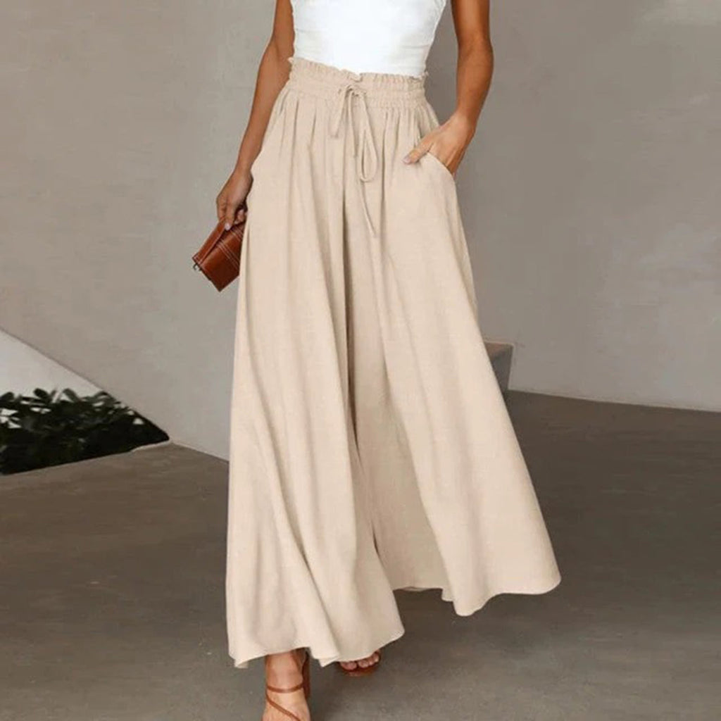 A-Line Maxi Skirt with a Drawstring Waist