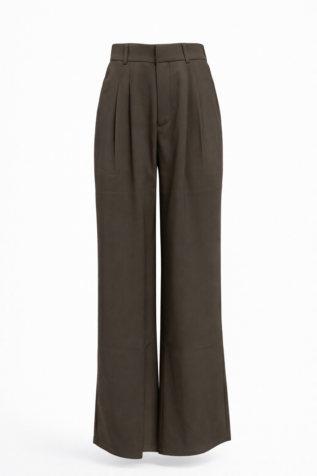 High-waist broek met wijde pijpen en vloeiende val