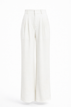 High-waist broek met wijde pijpen en vloeiende val