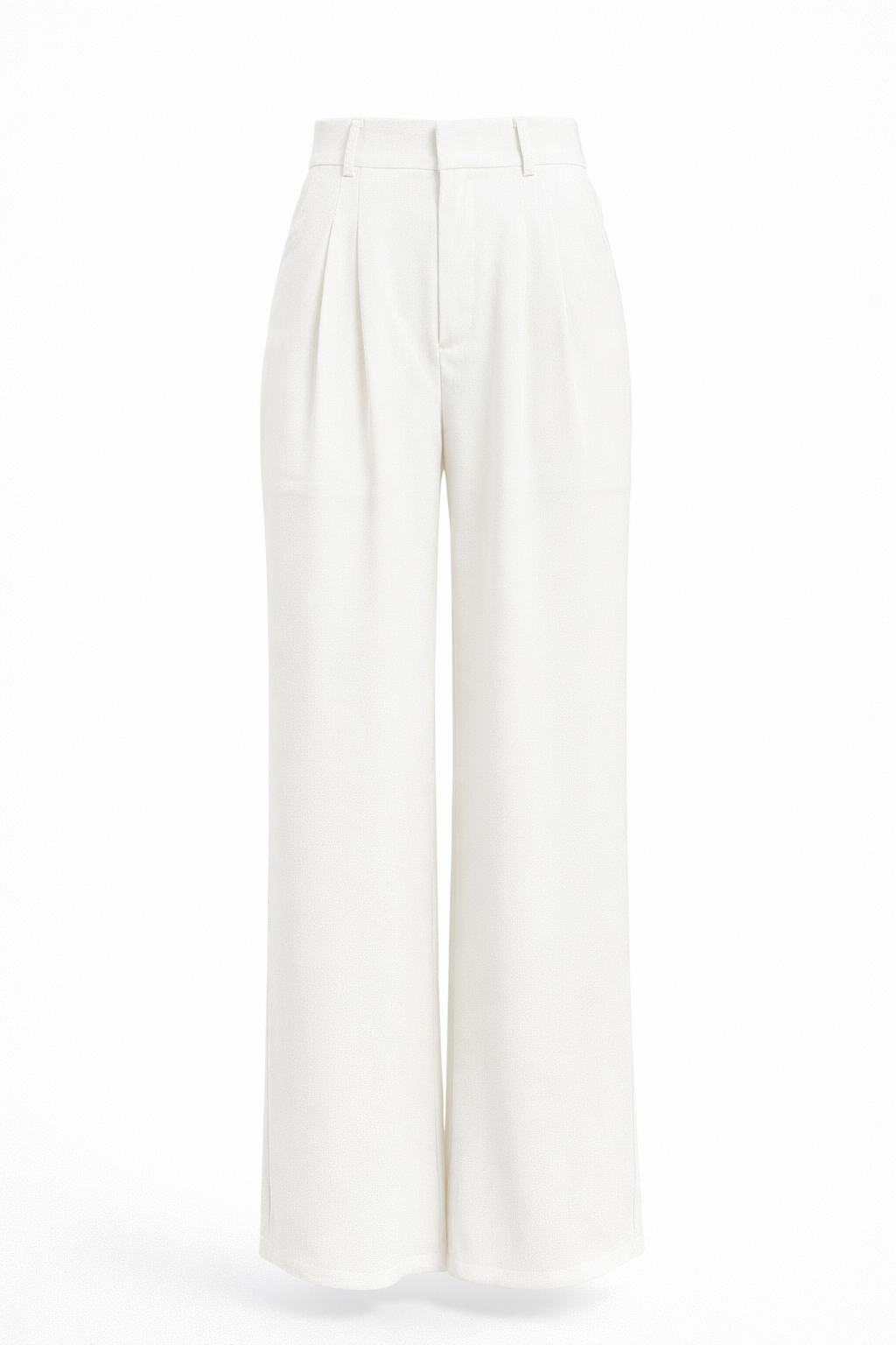 High-waist broek met wijde pijpen en vloeiende val